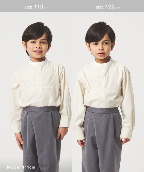 バンドカラーシャツ / キッズ 110cm-130cm（シャツ/ブラウス）｜green