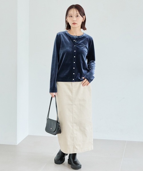 LAVEANGE(ラビアンジェ)の「コーデュロイナロースカート(スカート・レディース・ブラック/アイボリー/ブラウン・M/LL/3L/4L)」の11枚目の写真