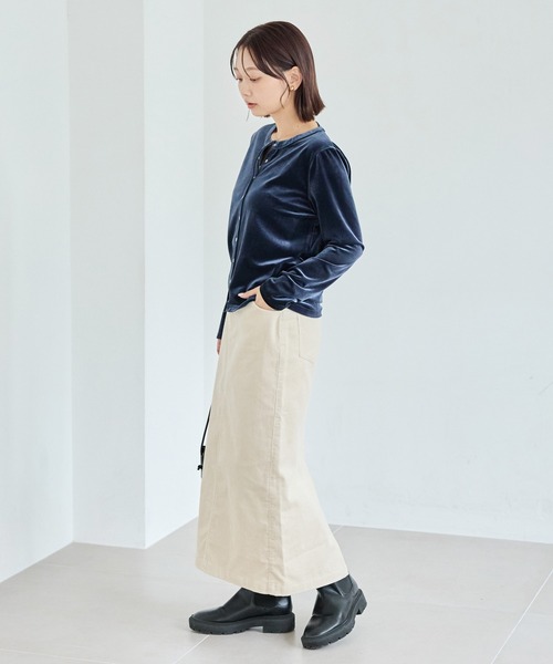 LAVEANGE(ラビアンジェ)の「コーデュロイナロースカート(スカート・レディース・ブラック/アイボリー/ブラウン・M/LL/3L/4L)」の13枚目の写真