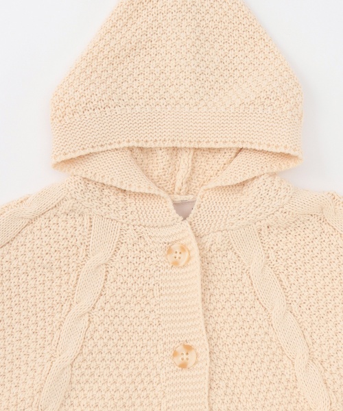 petit main（プティマイン）の「ニットケープ（その他ベビーウェア・キッズ・トップグレー/アイボリー・F）」の15枚目の写真