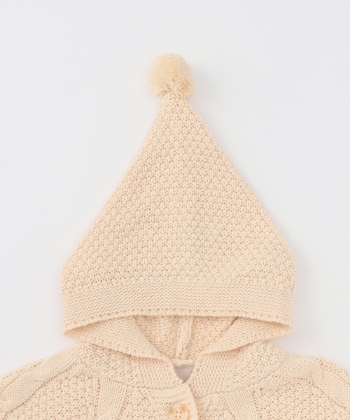 petit main（プティマイン）の「ニットケープ（その他ベビーウェア・キッズ・トップグレー/アイボリー・F）」の16枚目の写真