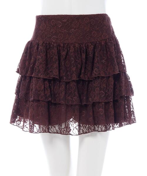 INGNI（イング）の「レースフリルミニスカパン（スカート・レディース・オフホワイト/ブラウン/ブラック・FREE）」の14枚目の写真
