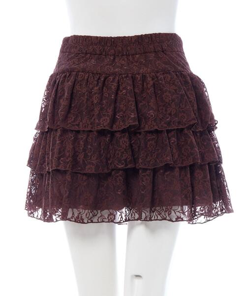 INGNI（イング）の「レースフリルミニスカパン（スカート・レディース・オフホワイト/ブラウン/ブラック・FREE）」の11枚目の写真