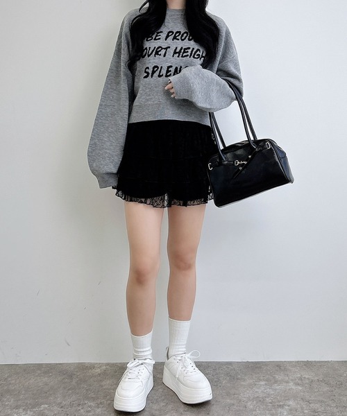 INGNI（イング）の「レースフリルミニスカパン（スカート・レディース・オフホワイト/ブラウン/ブラック・FREE）」の9枚目の写真