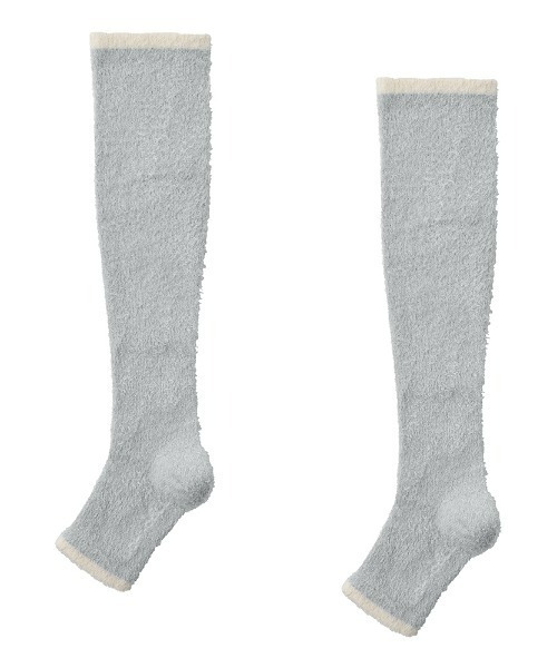 GUNZE(グンゼ)の「UCHI-COLLE/ウチコレ ナイトソックス 着圧ソックス トゥレスハイソックス ~適度な圧着でおやすみタイムを有効に~(ソックス/靴下・レディース・ピンク系その他/オフホワイト/ライトグレー・23-25)」の3枚目の写真