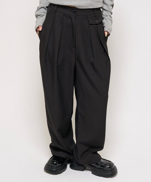 WHO'S WHO gallery（フーズフーギャラリー）の「【WEB限定】HiNTワイドスラックス（スラックス・レディース・ブラック/ブラウン・SMALL/MEDIUM）」の5枚目の写真