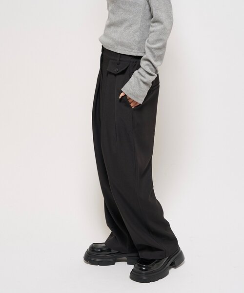 WHO'S WHO gallery（フーズフーギャラリー）の「【WEB限定】HiNTワイドスラックス（スラックス・レディース・ブラック/ブラウン・SMALL/MEDIUM）」の6枚目の写真