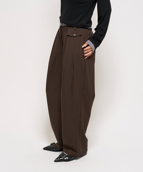 WHO'S WHO gallery（フーズフーギャラリー）の「【WEB限定】HiNTワイドスラックス（スラックス・レディース・ブラック/ブラウン・SMALL/MEDIUM）」の12枚目の写真