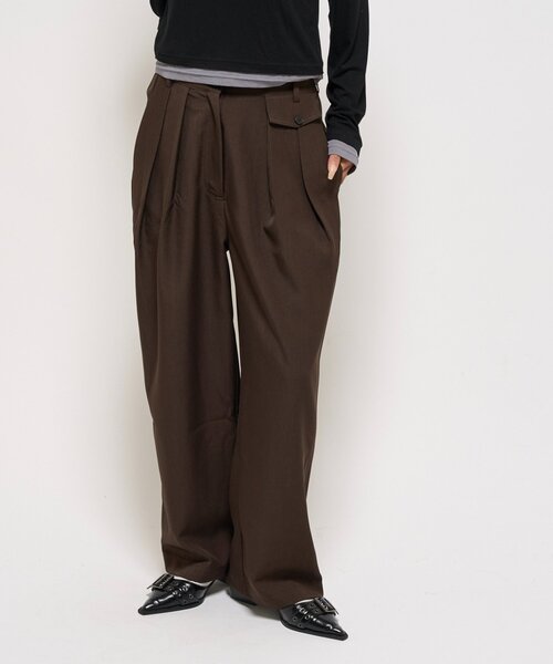 WHO'S WHO gallery（フーズフーギャラリー）の「【WEB限定】HiNTワイドスラックス（スラックス・レディース・ブラック/ブラウン・SMALL/MEDIUM）」の13枚目の写真