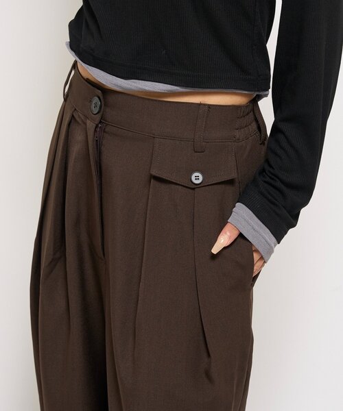 WHO'S WHO gallery（フーズフーギャラリー）の「【WEB限定】HiNTワイドスラックス（スラックス・レディース・ブラック/ブラウン・SMALL/MEDIUM）」の16枚目の写真