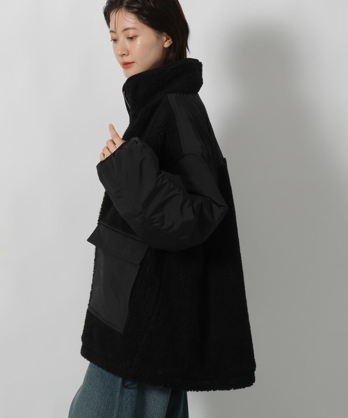 LAKOLE（ラコレ）の「異素材スタンドボアブルゾン / 496626（ブルゾン・レディース・アイボリー/ブラック/ベージュ・FREE）」の14枚目の写真