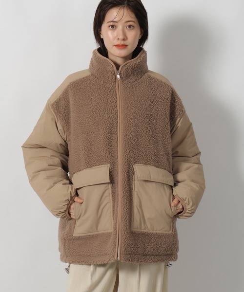 LAKOLE（ラコレ）の「異素材スタンドボアブルゾン / 496626（ブルゾン・レディース・アイボリー/ブラック/ベージュ・FREE）」の13枚目の写真