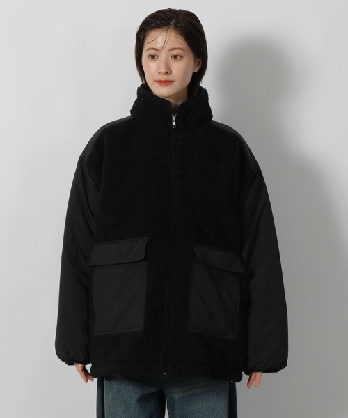 LAKOLE（ラコレ）の「異素材スタンドボアブルゾン / 496626（ブルゾン・レディース・アイボリー/ブラック/ベージュ・FREE）」の15枚目の写真