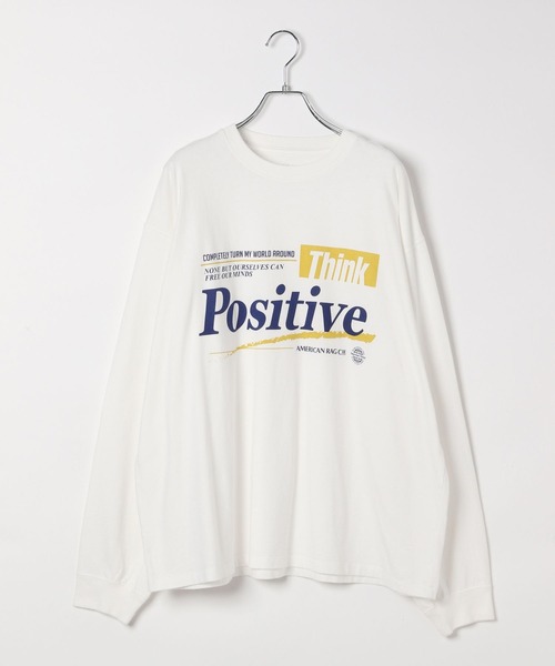 AMERICAN RAG CIE(アメリカンラグシー)の「【AMERICAN RAG CIE】Positive LST(ユニセックス)(Tシャツ/カットソー・メンズ・ホワイト・MEDIUM/LARGE)」の1枚目の写真