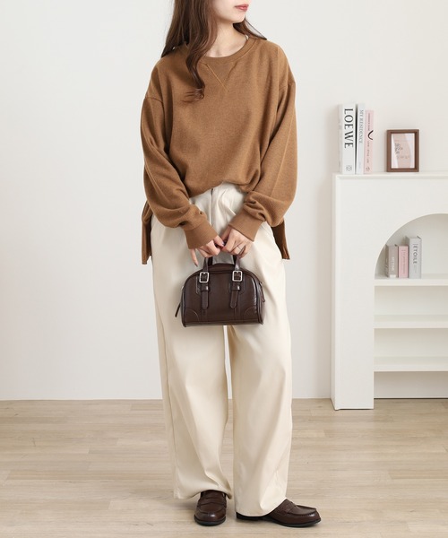 OMNES（オムネス）の「ニットリブAライン長袖プルオーバー（ニット/セーター・レディース・チャコール/キャメル/ローズ・FREE）」の11枚目の写真