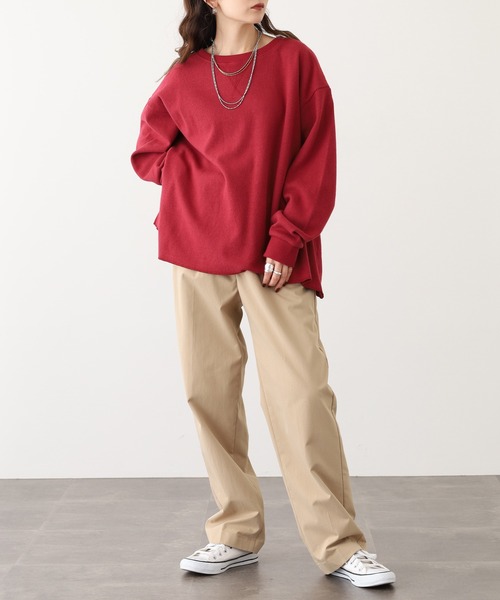 OMNES（オムネス）の「ニットリブAライン長袖プルオーバー（ニット/セーター・レディース・チャコール/キャメル/ローズ・FREE）」の15枚目の写真