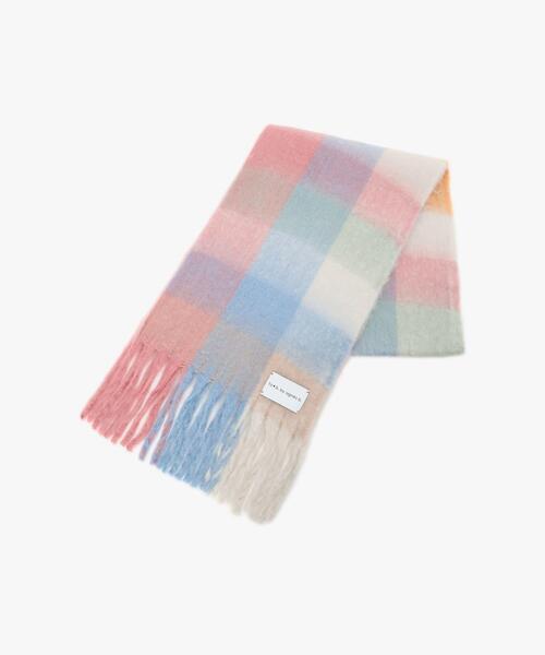 To b. by agnes b.(トゥービーバイアニエスベー)の「ブロックチェック マフラー(マフラー・レディース・ピンク・FREE)」の5枚目の写真