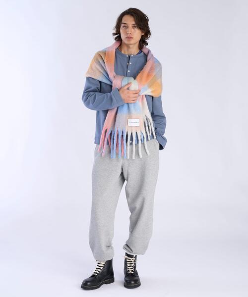 To b. by agnes b.(トゥービーバイアニエスベー)の「ブロックチェック マフラー(マフラー・レディース・ピンク・FREE)」の4枚目の写真