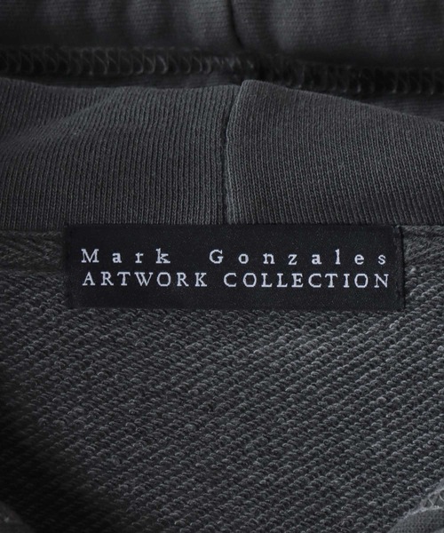 Mark Gonzales（マーク・ゴンザレス）の「MARK GONZALES ARTWORK COLLECTION/マークゴンザレス 別注 グランジ ヴィンテージライク オーバーサイズ ダブルジップ 裏毛 フルジップパーカー フーディー パーカー スウェット レディース メンズ（パーカー・メンズ・チャコール/ホワイト/ブラック・M/L/XL）」の12枚目の写真