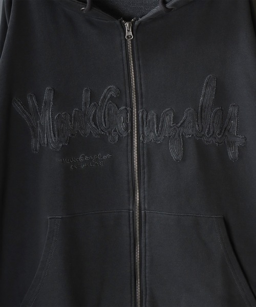 Mark Gonzales（マーク・ゴンザレス）の「MARK GONZALES ARTWORK COLLECTION/マークゴンザレス 別注 グランジ ヴィンテージライク オーバーサイズ ダブルジップ 裏毛 フルジップパーカー フーディー パーカー スウェット レディース メンズ（パーカー・メンズ・チャコール/ホワイト/ブラック・M/L/XL）」の14枚目の写真