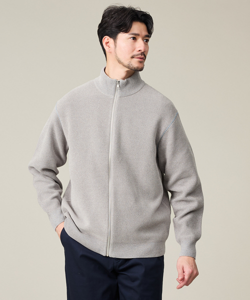 ABAHOUSE GRAY（アバハウスグレイ）の「ダブルフェイス カノコ ドライバーズニット（ニット/セーター・メンズ・ブラック/ライトベージュ/グレー/オフホワイト・46/48）」の3枚目の写真