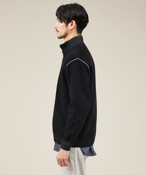 ABAHOUSE GRAY（アバハウスグレイ）の「ダブルフェイス カノコ ドライバーズニット（ニット/セーター・メンズ・ブラック/ライトベージュ/グレー/オフホワイト・46/48）」の6枚目の写真