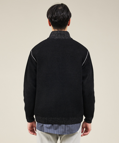 ABAHOUSE GRAY（アバハウスグレイ）の「ダブルフェイス カノコ ドライバーズニット（ニット/セーター・メンズ・ブラック/ライトベージュ/グレー/オフホワイト・46/48）」の7枚目の写真