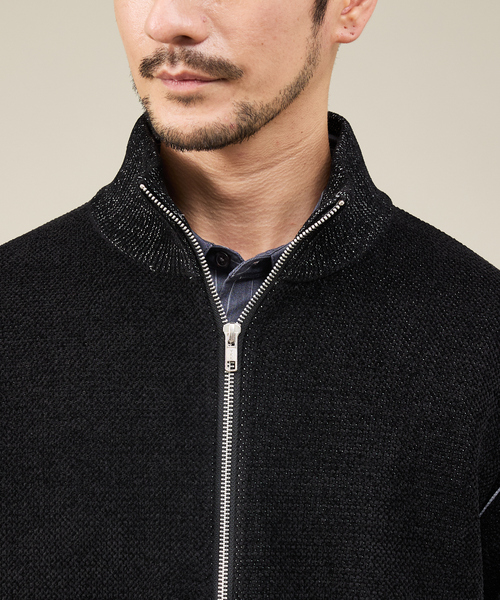 ABAHOUSE GRAY（アバハウスグレイ）の「ダブルフェイス カノコ ドライバーズニット（ニット/セーター・メンズ・ブラック/ライトベージュ/グレー/オフホワイト・46/48）」の8枚目の写真