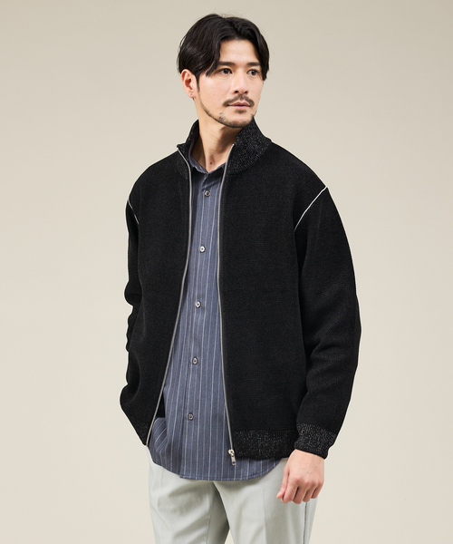 ABAHOUSE GRAY（アバハウスグレイ）の「ダブルフェイス カノコ ドライバーズニット（ニット/セーター・メンズ・ブラック/ライトベージュ/グレー/オフホワイト・46/48）」の12枚目の写真