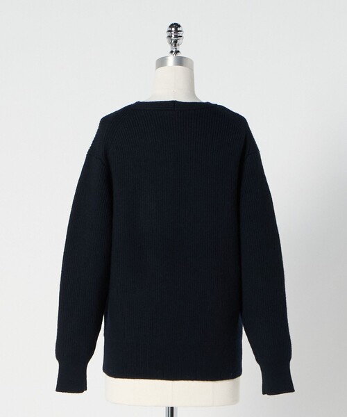 LOEFF(ロエフ)の「<LOEFF>スリットネック ニット プルオーバー(ニット/セーター・レディース・オフホワイト/ネイビー・FREE)」の12枚目の写真