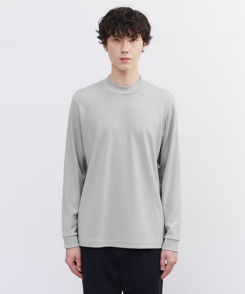 TAKEO KIKUCHI（タケオキクチ）の「ウール混 モックネック プルオーバー（Tシャツ/カットソー・メンズ・ブラック/グレー/ホワイト・03/02/04）」の3枚目の写真