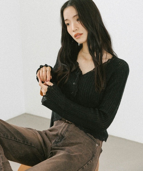 セール】レースカーディガン 605966（カーディガン/ボレロ）｜Heather