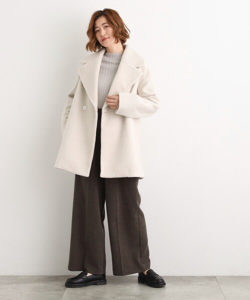 grove（グローブ）の「ふんわりまとう、オーバーサイズテーラーコート（チェスターコート・レディース・ブラック系1/ライトベージュ/グレー・02/03/01/04/05）」の6枚目の写真