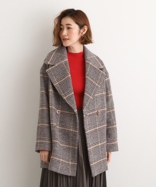 grove（グローブ）の「ふんわりまとう、オーバーサイズテーラーコート（チェスターコート・レディース・ブラック系1/ライトベージュ/グレー・02/03/01/04/05）」の8枚目の写真