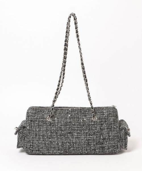 HARE（ハレ）の「ツイードチャームツキバッグ(HARE)（ハンドバッグ・レディース・グレー/ブラック・FREE）」の8枚目の写真