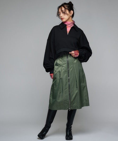 Narcissus（ナルシス）の「ナイロンミディアムスカート/ダブルジップ（スカート・レディース・カーキ/ブラック・FREE）」の16枚目の写真