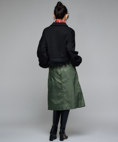 Narcissus（ナルシス）の「ナイロンミディアムスカート/ダブルジップ（スカート・レディース・カーキ/ブラック・FREE）」の3枚目の写真