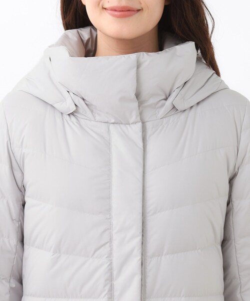 セール】【定番人気／ウエスト調整可】フーデッドロングダウンコート