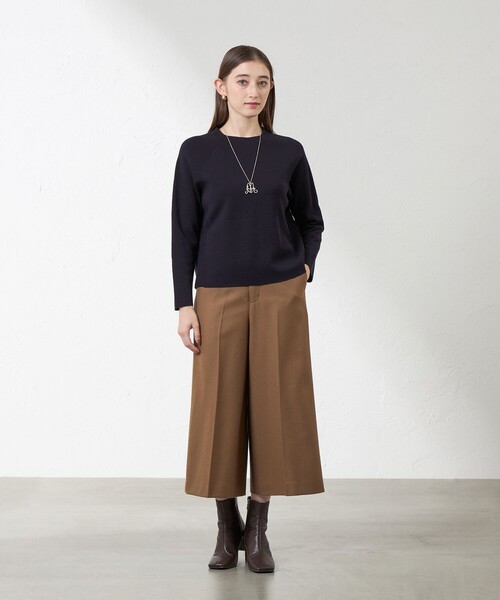 amaca(アマカ)の「ソフトクリアウールワイドクロップパンツ(その他パンツ・レディース・ダークネイビー/ベージュ系その他5・38/40)」の5枚目の写真