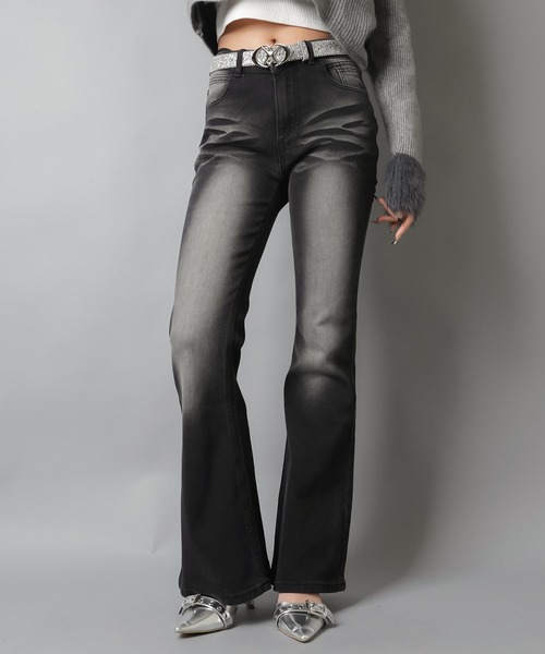 SCULPTOR 平成 ギャル ローライズ フレアデニム レース xs SCULPTOR