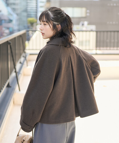 FREAK'S STORE(フリークスストア)の「限定展開 ウーリー ショートブルゾン(ブルゾン・レディース・ブラック/ブラウン/ネイビー・フリ-)」の3枚目の写真