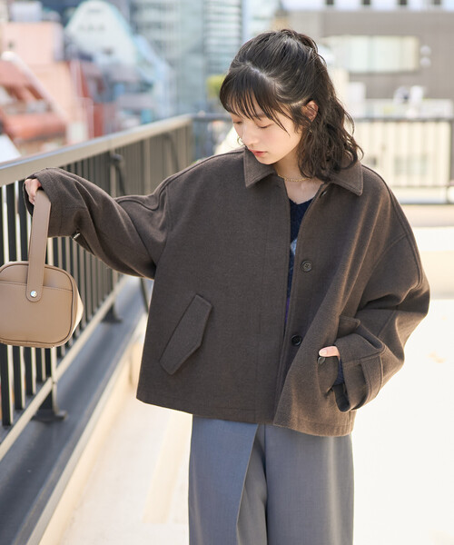 FREAK'S STORE(フリークスストア)の「限定展開 ウーリー ショートブルゾン(ブルゾン・レディース・ブラック/ブラウン/ネイビー・フリ-)」の10枚目の写真
