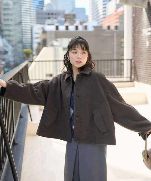 FREAK'S STORE(フリークスストア)の「限定展開 ウーリー ショートブルゾン(ブルゾン・レディース・ブラック/ブラウン/ネイビー・フリ-)」の11枚目の写真