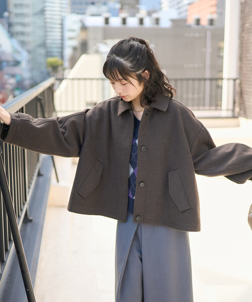 FREAK'S STORE(フリークスストア)の「限定展開 ウーリー ショートブルゾン(ブルゾン・レディース・ブラック/ブラウン/ネイビー・フリ-)」の12枚目の写真