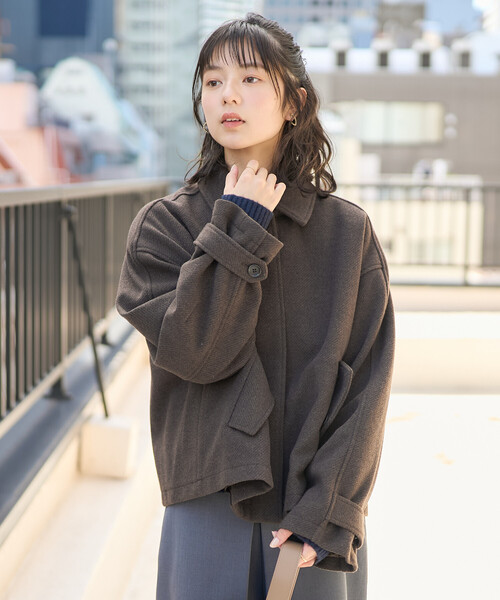 FREAK'S STORE(フリークスストア)の「限定展開 ウーリー ショートブルゾン(ブルゾン・レディース・ブラック/ブラウン/ネイビー・フリ-)」の16枚目の写真
