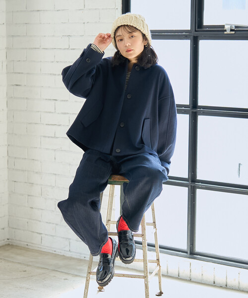 FREAK'S STORE(フリークスストア)の「限定展開 ウーリー ショートブルゾン(ブルゾン・レディース・ブラック/ブラウン/ネイビー・フリ-)」の20枚目の写真