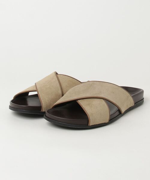 Manolo Blahnik（マノロ・ブラニク）の「MANOLO BLAHNIK / マノロ ブラニク：CHILTERN SUEDE：324-2907[MUS]（サンダル・メンズ・ブラック/カーキ・UK7）」の2枚目の写真