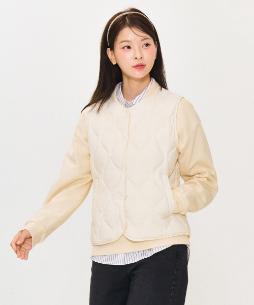 CHASECULT（チェイスカルト）の「女性ライトダウンキルティングベスト-アイボリー（ダウンベスト・レディース・アイボリー・100/85/95/90）」の2枚目の写真