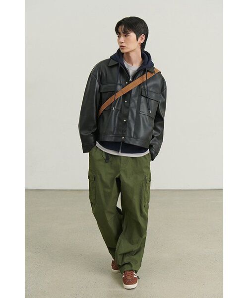 フリースフード付きセータージップアップ[ネイビー]（パーカー