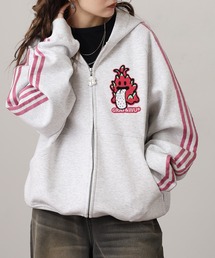 GRAF&WU（グラフアンドユー）の「GRAF&WU/オリジナルモチーフフルーツパーティー刺繍ワッペンジップパーカー（パーカー）」